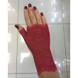 PR 140-red  Кружевные перчатки без пальцев красные