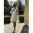 WD 269 Платье молочного цвета из шифона с кружевом с рукавом