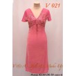 Платье нежно-розовое с вышивкой   V 021