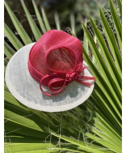 SH 584 Шляпа из соломки бело-розовая