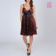 Коктейльное платье черно-красного цвета   V 079
