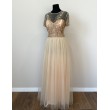 V 208  Платье персиково-бежевого цвета с пышной юбкой