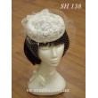 Шляпка-таблетка свадебная белая с вуалью SH 138