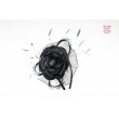 Атласный цветок на обруче в черном цвете SH 360