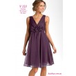 V 123 Тёмно-лиловое платье из шифона
