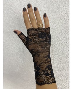PR 137 Черные ажурные перчатки средние