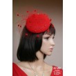SH 485 Шляпка кружевная красная с вуалью