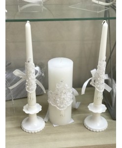 SV 025 Свечи свадебные белые семейный очаг комплект