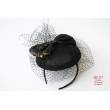 SH 517 Черная шляпка с вуалью и бантом