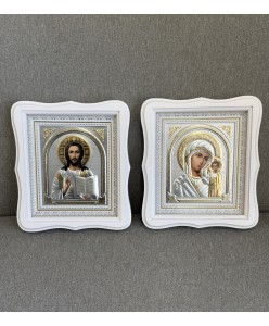 IK 006 Вінчальна пара фігурна рамка біла 24х27см