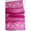 NK 056-pink Шаль-шарф малиновый лён с кружевом