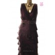 V 143 Платье с оборками фиолетовое