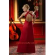 Атласное платье в пол красного цвета, р 46 (38евр) V 036