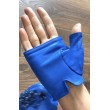 PR 173-blue Перчатки кожаные яркие синие