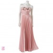V 189 Персиково-розовое платье с юбкой-гофре