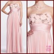 V 189 Персиково-розовое платье с юбкой-гофре