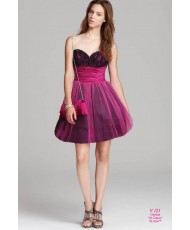 V 121 Коктейльное платье черно-розовое    