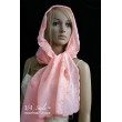 NK 074-pink Шаль-шарф розовый шифон с вышивкой