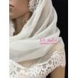 NK 076 Шаль-шарф хлопок с шантилье молочно-белая