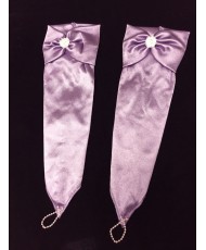 DPR 010-violet  Перчатки детские фиолетовые атласные