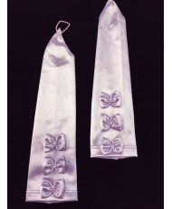 DPR 017-lilac Лиловые атласные перчатки с бантиками