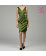 Коктейльное платье оливкового цвета р 50-52 V 116