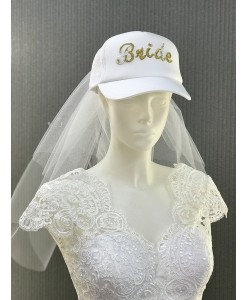 SH Cap 01 Кепка Bride с фатой на девичник