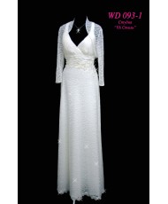  WD 093-1 Свадебное кружевное платье в стиле "ампир" цвета айвори 44-46р 