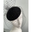  SH 639 Черная фетровая шляпка с вуалью