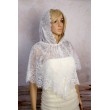 SHB 139 Накидка-платок с капюшоном белая