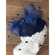 SH 653 Шляпка-капелька тёмно-синяя с вуалью