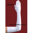 PR 014-1 Атласные перчатки тонкие белые длинные блеск 