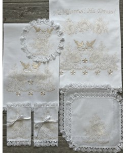 PL 079-cream-3151  Набір на вінчання бавовна крем-пудра