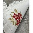 PL 155-3057  Набір платочків біл льон черв-зол квіти