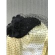 SH 094  Черная шляпка с вуалью из фетра  