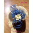 Коктейльная, вечерняя шляпка сине-молочного цвета SH 169