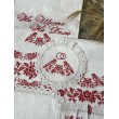 PL 134-red-linen  Набір рушників червоний хресик троянд льон