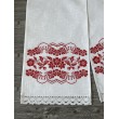 RU 134-para-red-linen  Рушники пара червоні пташки льон