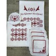 PL 165-red-3061  Набір вінчальний білий льон бордо вишивка