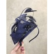 SH 030 Шляпка тёмно-синяя с перьями