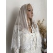 F 087  Фата -накидка-хустка з мереживом молочним