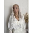 F 087  Фата -накидка-хустка з мереживом молочним