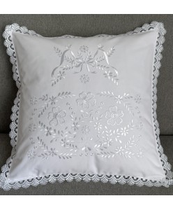 POD 020-domotk Подушка нареченої домоткане білі квіти
