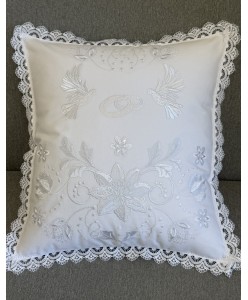 POD 036  Подушка нареченої біла домоткане 45х40