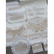PL 190-5381-5261-domik  Набір рушників та платочки домотк пудра-крем
