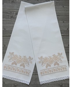 PL-RU-p 190-5381-5261-domik  Пара рушників домотк пудра-крем