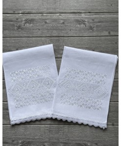 RU 121-lw-para Рушники льон візерунок білий пара