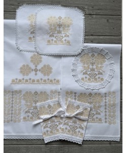 PL 193-5441-5444 Набір платочків та рушників бавовна пісок-беж