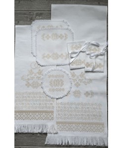 PL 194-3151-domik  Набір рушників та платочки домотк крем