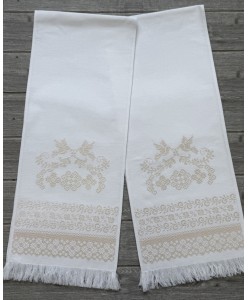 PL-RU 194-3151  Пара рушників домотк крем 29х150